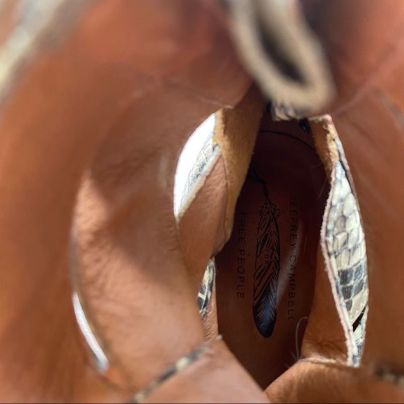 Jeffrey Campbell x Free people Point Toe Heel RARE cowboy Snakeskin boot size 7 - Picture 5 of 14